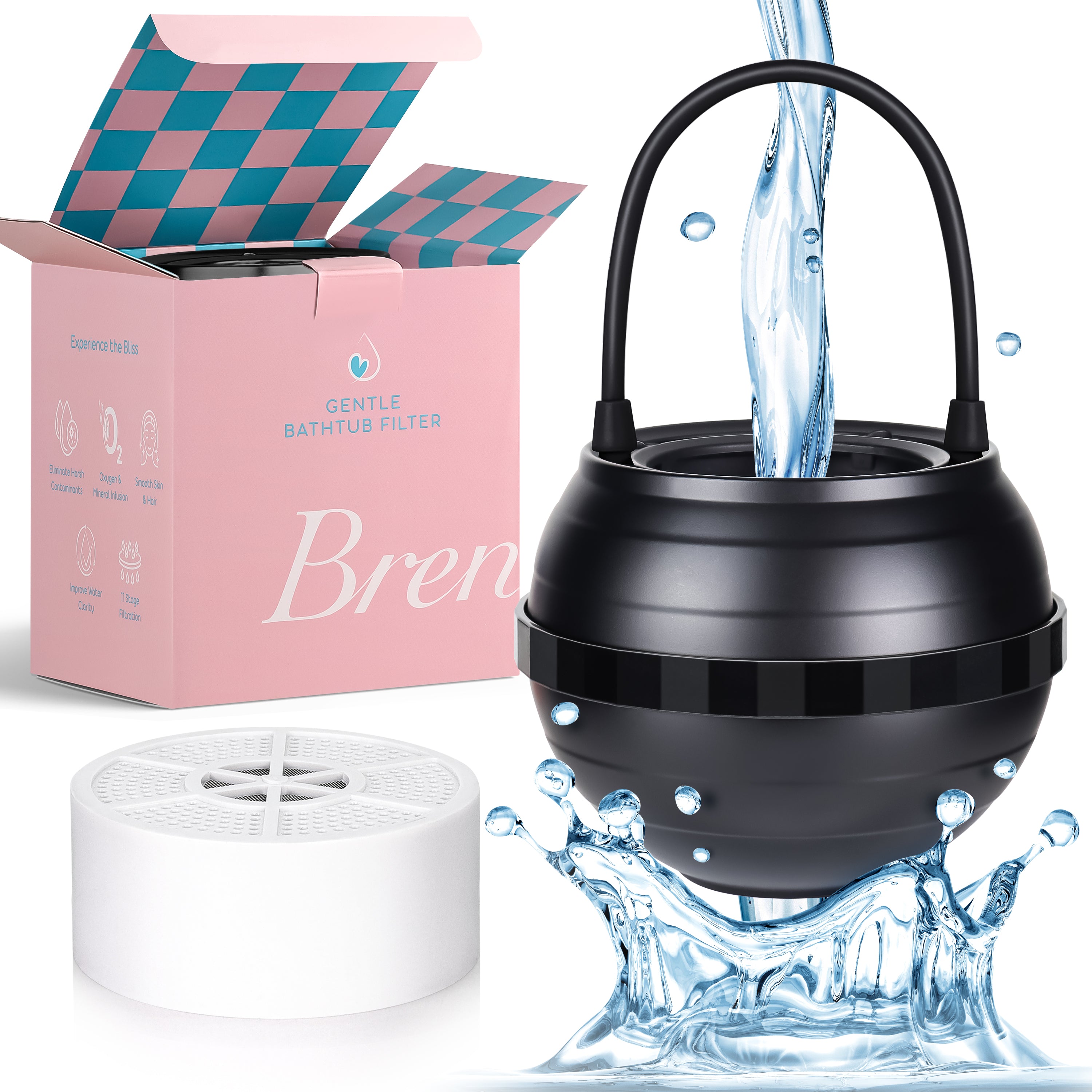 Black - Brenrie Bath Ball Water Filter