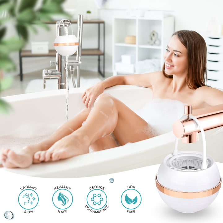 White & Rose Gold - Brenrie Bath Water Filter