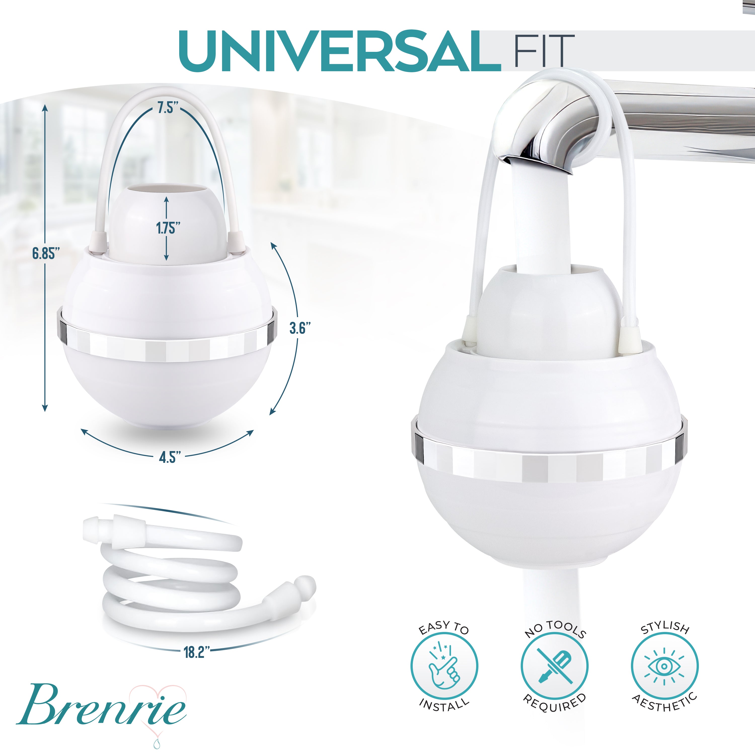 Chrome - Brenrie Bath Ball Water Filter