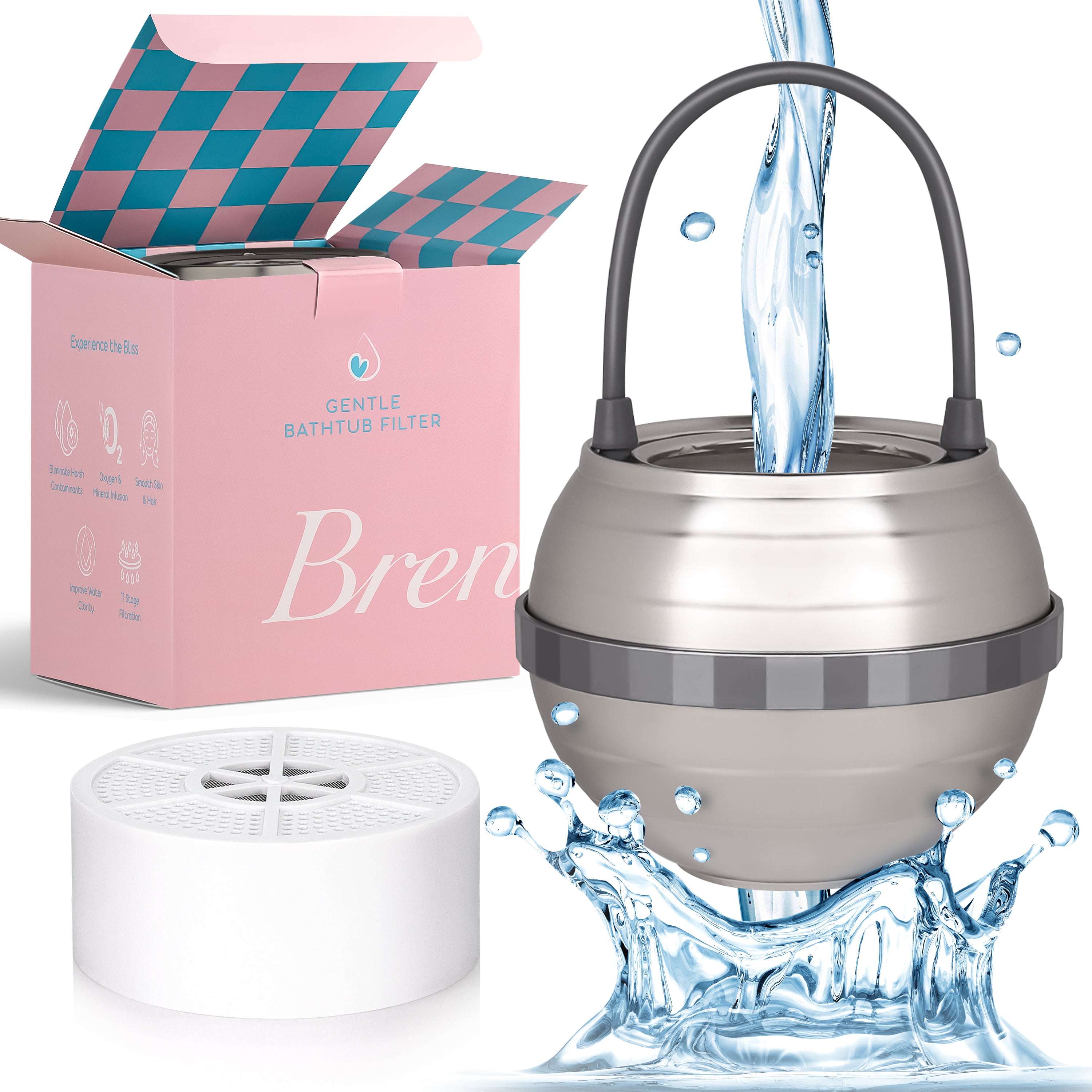 Brushed Nickel -  - Brenrie Bath Water Filter